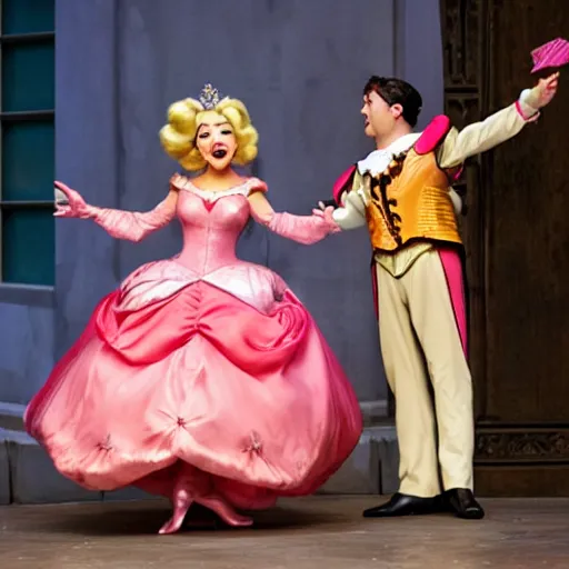 Image similar to princess peach in an opera