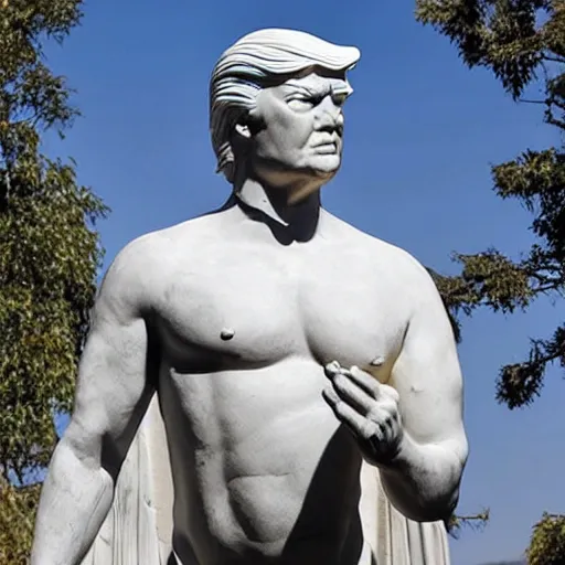 Prompt: marble statue of donald trump, realistic