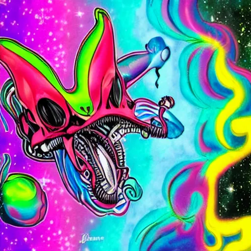 Image similar to lisa frank xenomorph