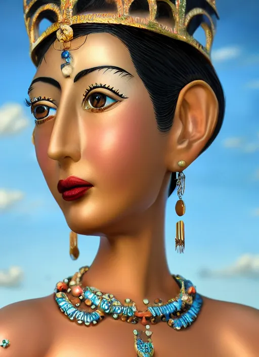 Image similar to closeup profile portrait of tin toy mata hari, bikini, depth of field, zeiss lens, detailed, symmetrical, centered, fashion photoshoot, by nicoletta ceccoli, mark ryden, lostfish, breathtaking, 8 k resolution, extremely detailed, beautiful, establishing shot, artistic, hyperrealistic, octane render