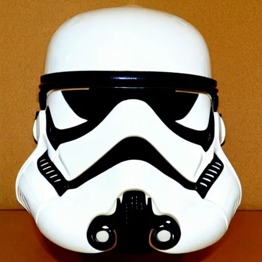 Image similar to a storm trooper helmet designed by lisa frank