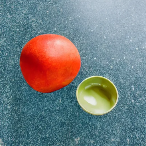 Image similar to three objects stacked on a kitchen countertop