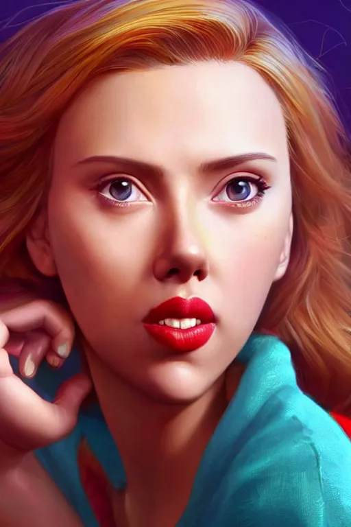 Scarlett Johansson as a cute pixar character, vivid | Stable Diffusion ...