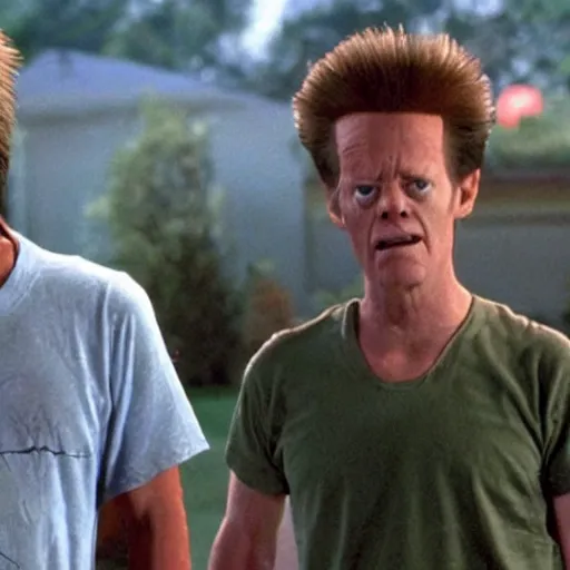 Prompt: live action movie still of beavis and butthead