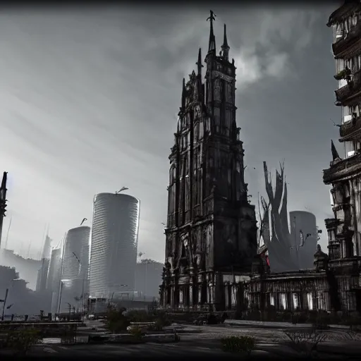 Image similar to grimdark gothic sao paulo, unreal engine, 8 k, ultra realistic, ultra detail