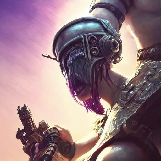 Image similar to cyberpunk viking helmet mask warrior goddess robot ninja fantasy, art gta 5 cover, official fanart behance hd artstation by jesper ejsing, by rhads, makoto shinkai and lois van baarle, ilya kuvshinov, ossdraws