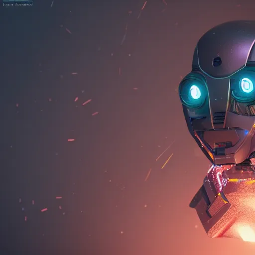 Image similar to robot, lightning around, sparkles, 3d render, octane render, trending on artstation, high details