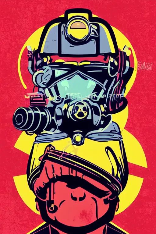 Image similar to fallout 7 6 retro futurist illustration art by butcher billy, sticker, colorful, illustration, highly detailed, simple, smooth and clean vector curves, no jagged lines, vector art, smooth andy warhol style