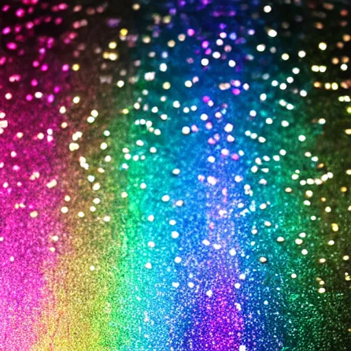 Image similar to Glowing Metallic Glitter Rainbow Light Reflecting Technological Machine Nightmare