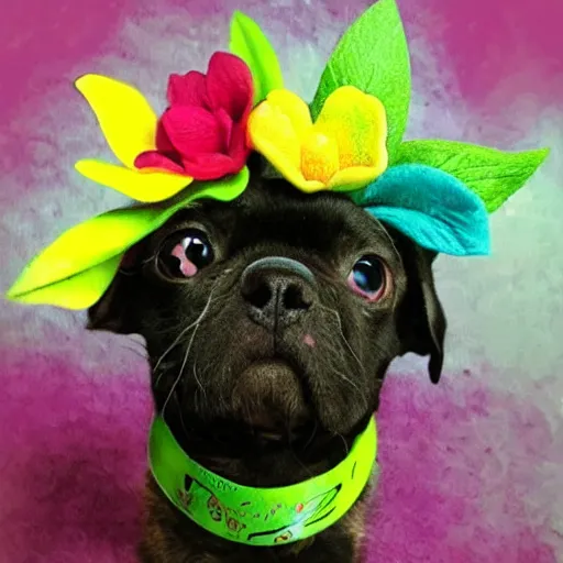Prompt: cute flower dog