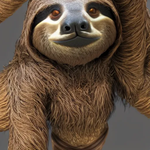 Prompt: sloth diety, 4 k, ultra details