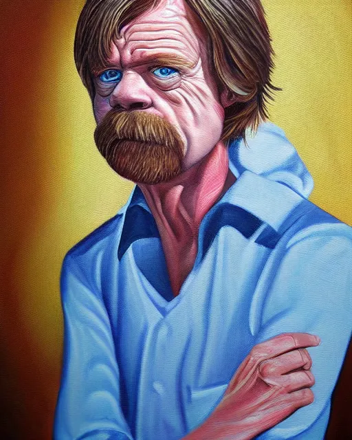 Prompt: a exaggerated painting of william h. macy by Jason Seiler