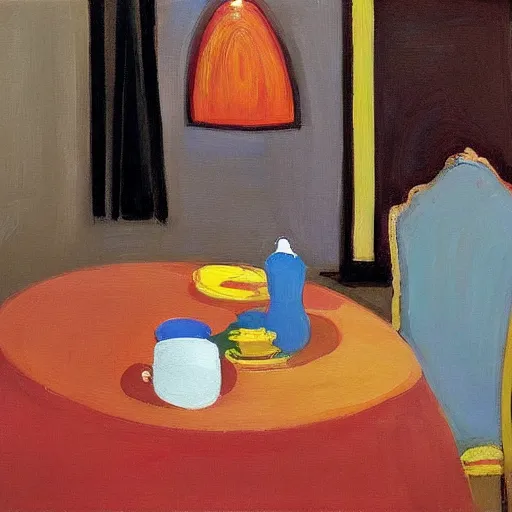 Prompt: The Queen\'s Table by Wayne Thiebaud