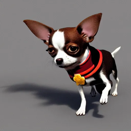 Prompt: chihuahua in style of pow patrol, render, high quality