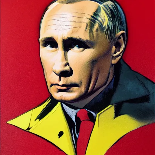 Image similar to photorealistic picture, by bob peak and alex ross, putin poster propaganda, gouache and wash paints, fine details, fine intricate, fine facial proportionate, fine body proportionate, fine fix broken line, fine fix duplicate line, fine environment proportionate, smooth focus, sharp details, bokeh, 4 k, fine 5 k details