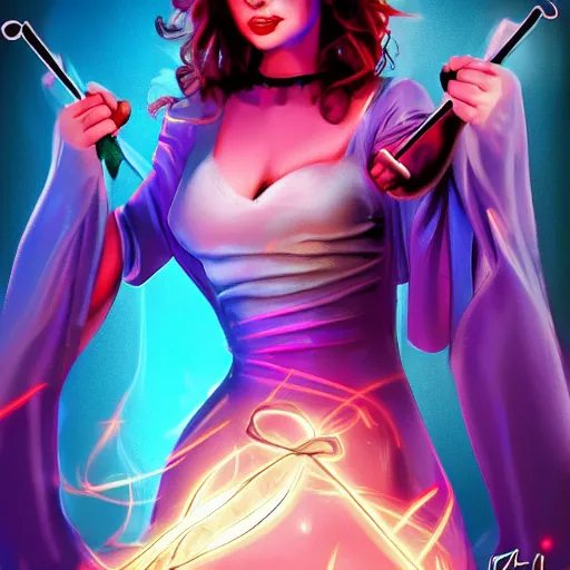 Prompt: female magician, epic lighting, comic style, rafeal albuquerque