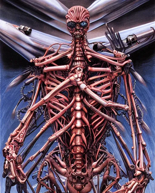 Image similar to evangelion by glenn fabry, by hr giger, biomechanical, 4 k, hyper detailed