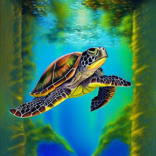 A sea turtle roams leisurely in the vast ocean. AI generative 28821584  Stock Photo at Vecteezy