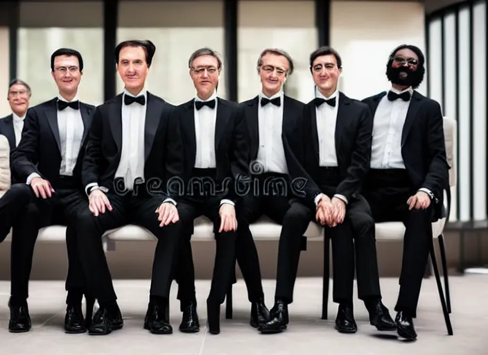 Prompt: photo of a management board meeting of well dressed cats in tuxedos. Highly detailed 8k. Intricate. Sony a7r iv 55mm. Stock photo.