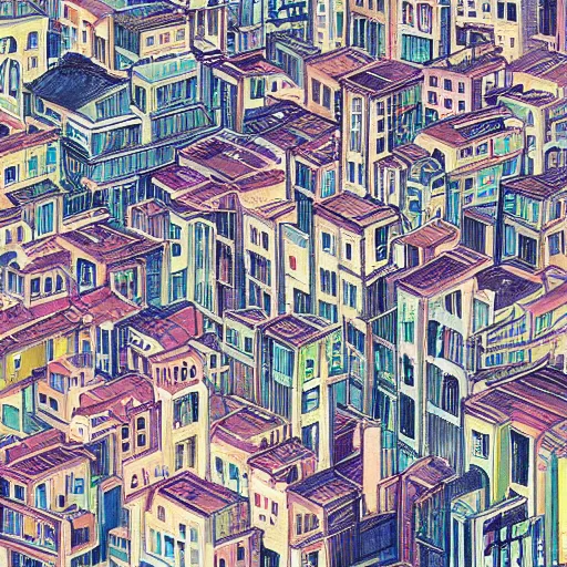 Image similar to a city by aya takano