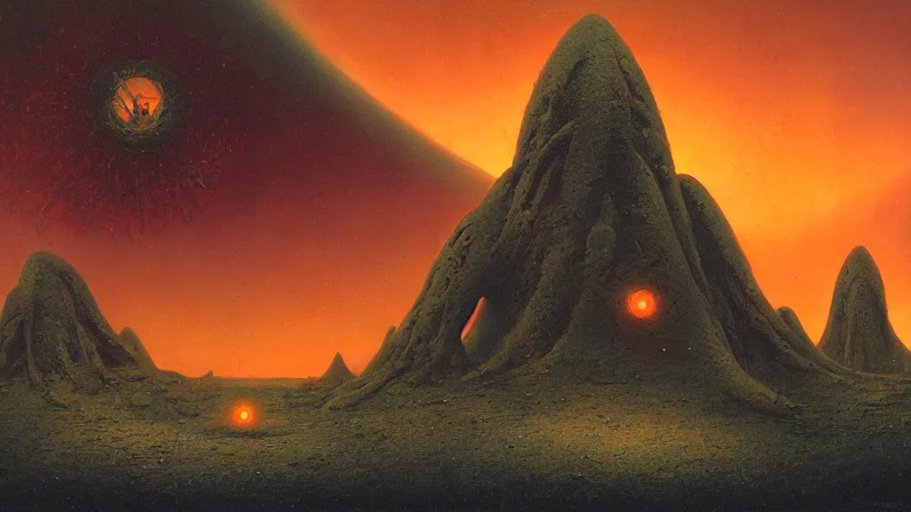 Image similar to mysterious sculpture of an alien civilization by paul lehr and john schoenherr, cinematic matte painting