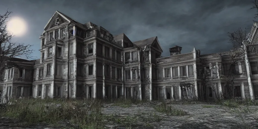 Image similar to investigating a haunted asylum, unreal engine