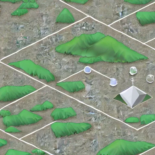 Prompt: isometric view of a diamond deposit from a resource gathering game