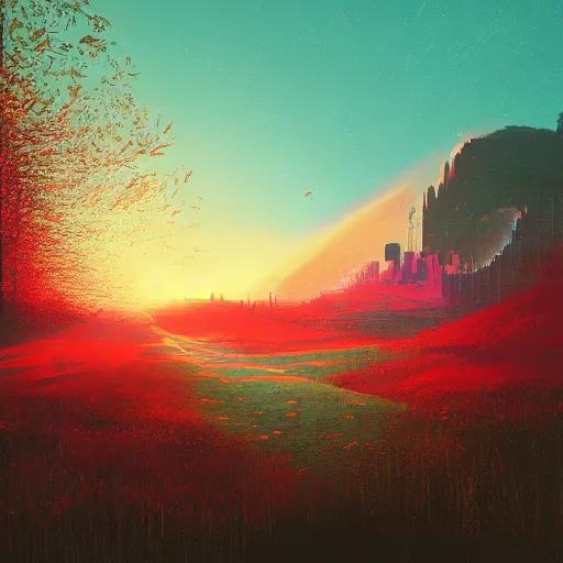 Image similar to landscape, by alena aenami and beeple and salvador dali