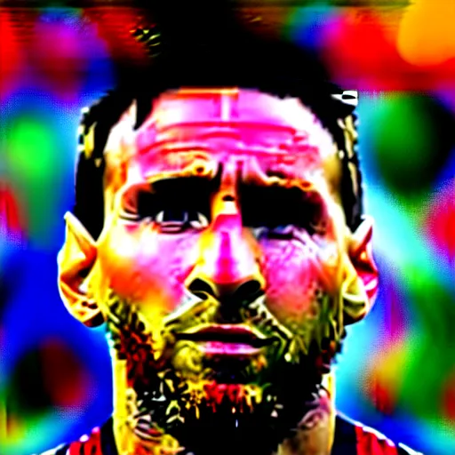 Image similar to up-close detailed portrait of Lionel Messi, 4k, highly detailed