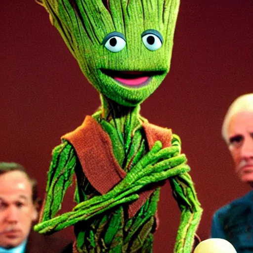 Prompt: groot in the muppet show