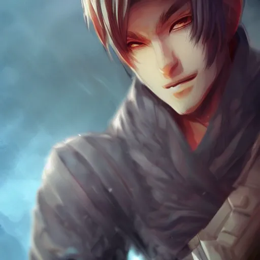 Image similar to detailed beautiful male character art of a protagonist, depth of field, on artists amino, deviantart submission by sakimichan patreon, wlop, weibo high quality art on artstation