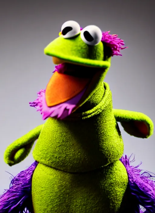 Image similar to studio portrait still of muppet!!!!! loki!!!!!! from avengers infinity war as a muppet muppet as a muppet, 8 k, studio lighting, key light,