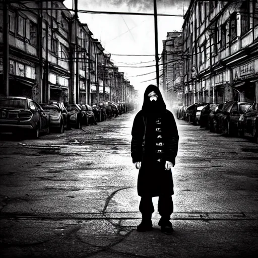 Prompt: Street photo gritty portrait in a crowded city on another planet, Neo Norilsk, Neo Kyiv, sci-fi, fantasy, intricate, very very beautiful, elegant, highly detailed, high contrast, shadows, smooth, photorealistic, cinematic, Unreal Engine 5, sharp focus, by Evgeny Zubkov, by Marat Zakirov, trending on Behance