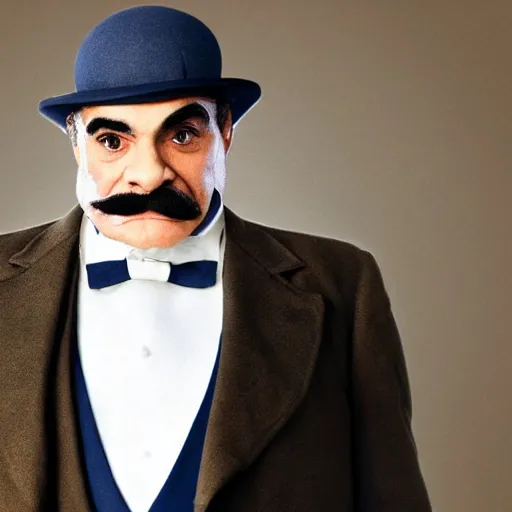 Image similar to david suchet as hercule poirot