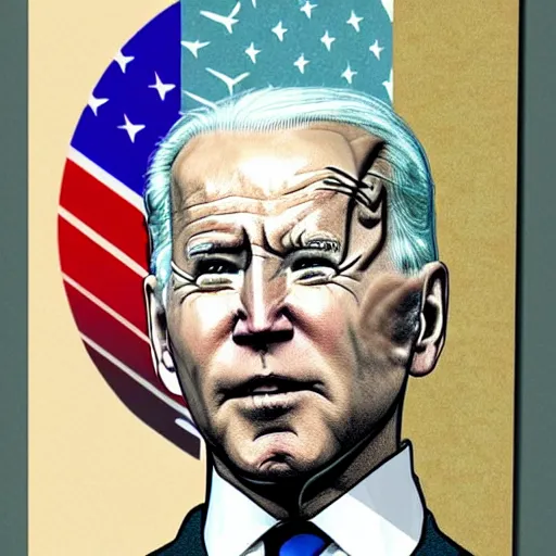 Image similar to drawing, Joe Biden dressed as a dinosaur, open-faced drawing, Joe Biden dressed as a dinosaur, open-faced