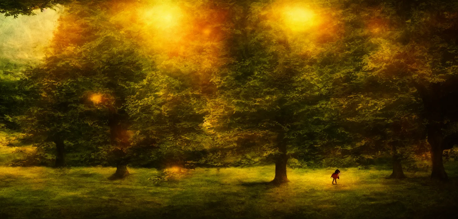 Prompt: landscape, storybook illustration, visual novel, bokeh, cinematic, filmic, rtx, woodland, cinematic