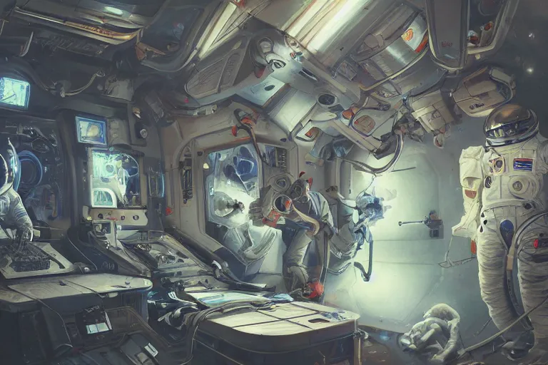 Image similar to hyperrealistic photography of a machine entering an astronaut host in the style of Jin Kagetsu, James Jean and wlop, highly detailed, sharp focus, intricate concept art, digital painting, ambient lighting, deep colors, 4k, artstation