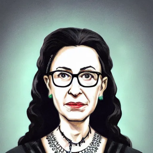 Prompt: portrait of a young ruth bader ginsberg as yennefer from the witcher