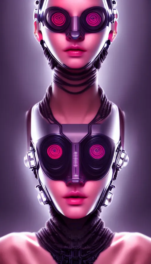 Image similar to face mask on beautiful woman face, cyberpunk art by kuno veeber, cgsociety, computer art, ultra detailed, futuristic, anime aesthetic