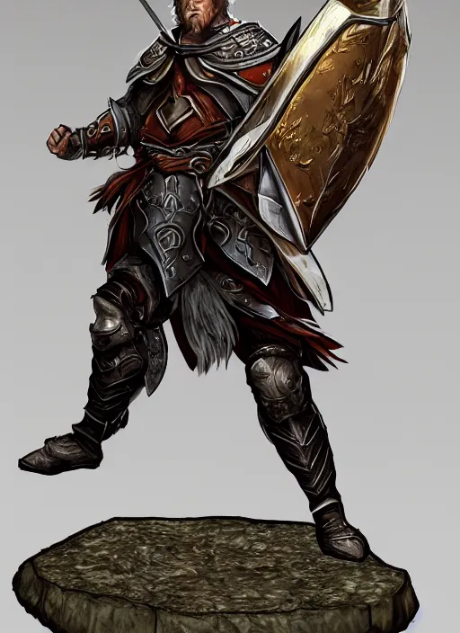 Prompt: warrior character portrait paladin old male hobbi fantasy