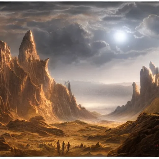 Image similar to intricate matte painting, dramatic landscape