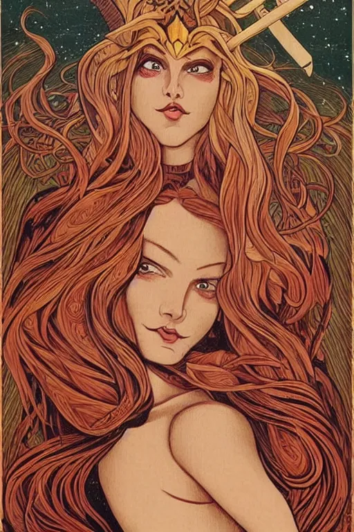 Prompt: she - ra painted on wood!! by audrey kawasaki, blonde, large breasts!!, long hair, european face!!