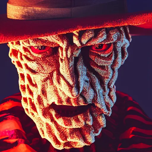 Prompt: portrait of freddy krueger, highly detailed, synthwave photography, 8k,