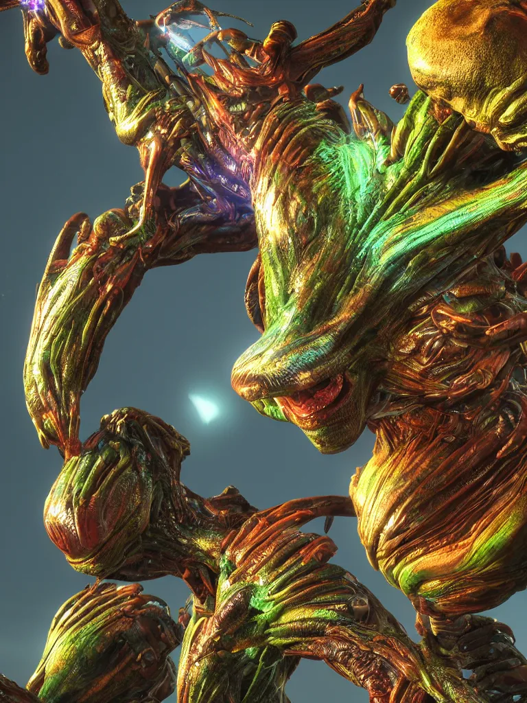 Image similar to macro photo of alien lifeforms colorful, 8k photorealistic, cinematic lighting, detailed, photorealistic, unreal engine