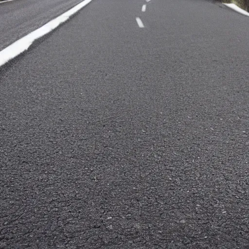 Prompt: a thin oblong crack in the road very detailed, hd