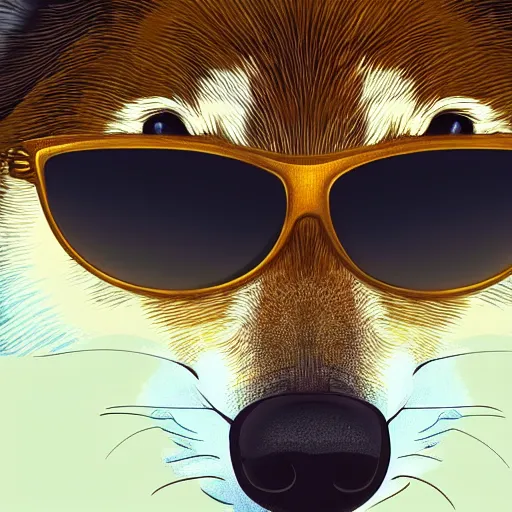 Prompt: Wolf wearing sunglasses, highly detailed, digital painting, artstation, smooth, sharp focus, illustration