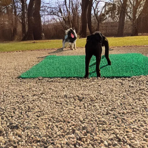 Image similar to a dog’s eye view of the dog park