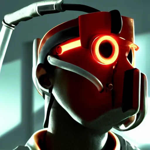 Image similar to morgan freeman as gordon freeman, half life alyx, backlighting, cinematic