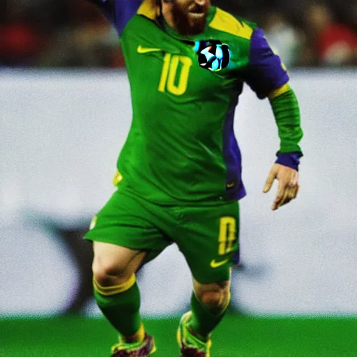 Image similar to Lionel Messi as Hulk