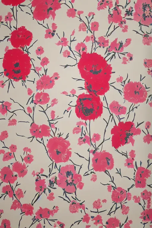 Prompt: Floral wallpaper by George Baselitz